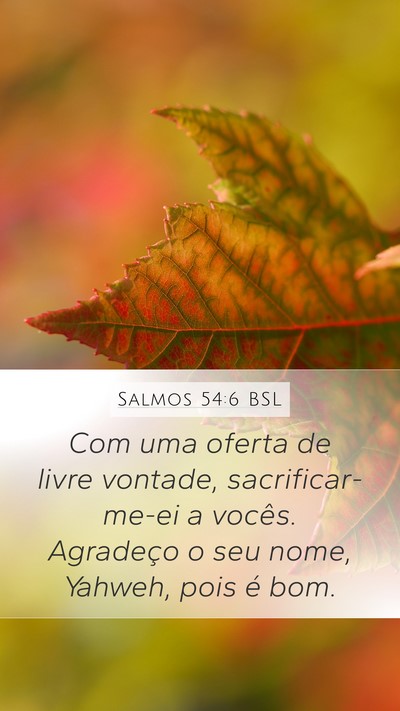 Salmos 54:6 BSL Bible Verse Image