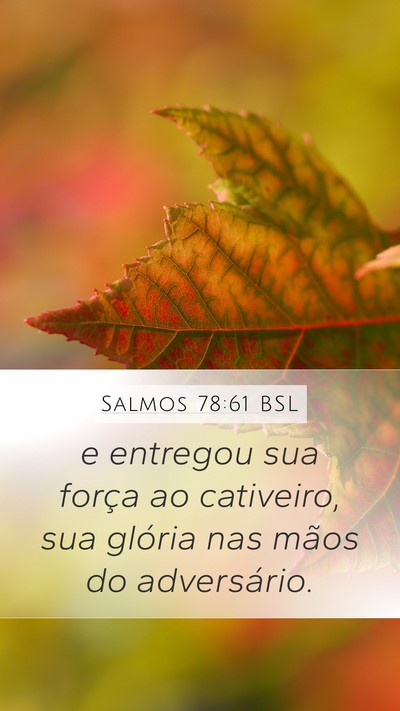 Salmos 78:61 BSL Bible Verse Image
