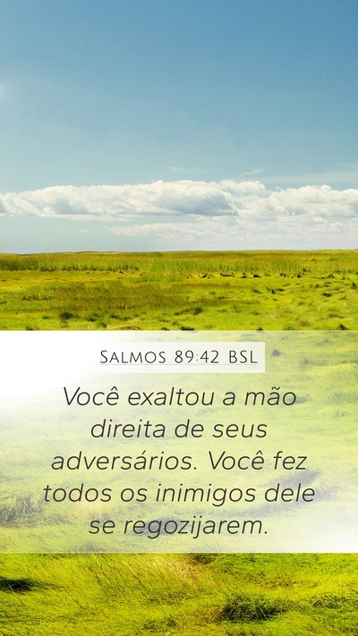 Salmos 89:42 BSL Mobile Phone Wallpaper - Você exaltou a mão direita de seus - Mobile Bible Verse Wallpaper