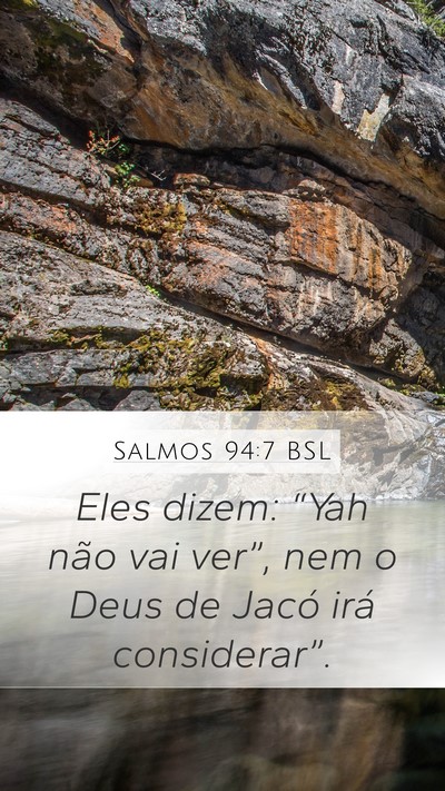 Salmos 94:7 BSL Bible Verse Image