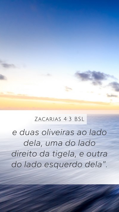 Zacarias 4:3 BSL Mobile Phone Wallpaper - e duas oliveiras ao lado dela, uma do lado - Mobile Bible Verse Wallpaper