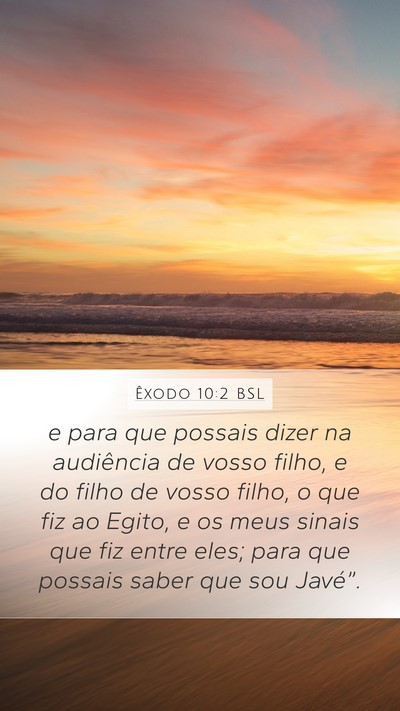 Êxodo 10:2 BSL Bible Verse Image