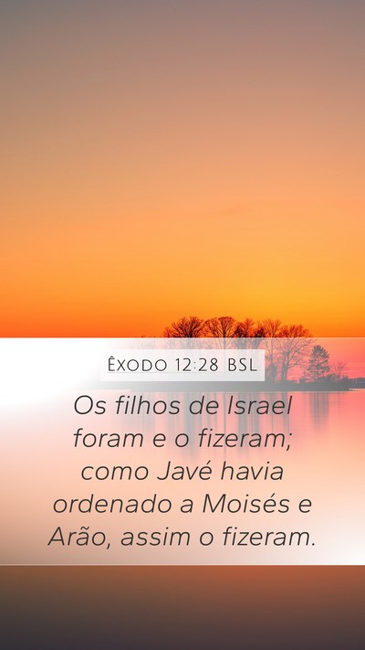 Êxodo 12:28 BSL Bible Verse Image