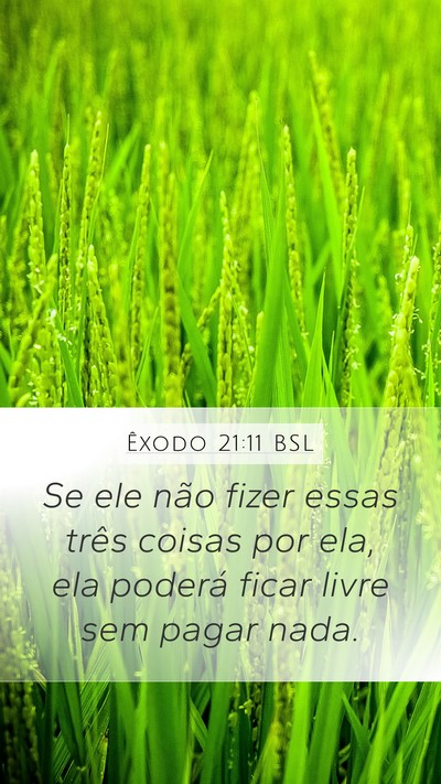 Êxodo 21:11 BSL Mobile Phone Wallpaper - Se ele não fizer essas três coisas por ela, ela - Mobile Bible Verse Wallpaper