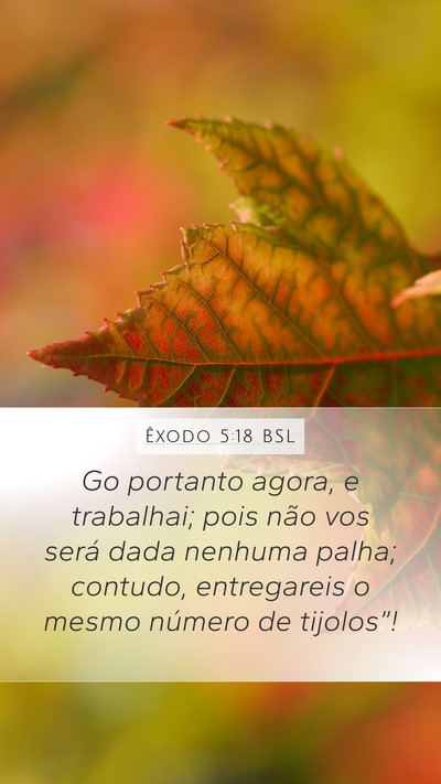 Êxodo 5:18 BSL Bible Verse Image