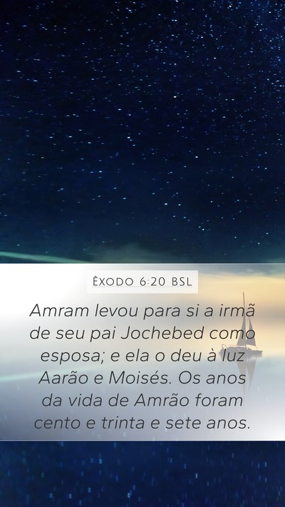 Êxodo 6:20 BSL Bible Verse Image