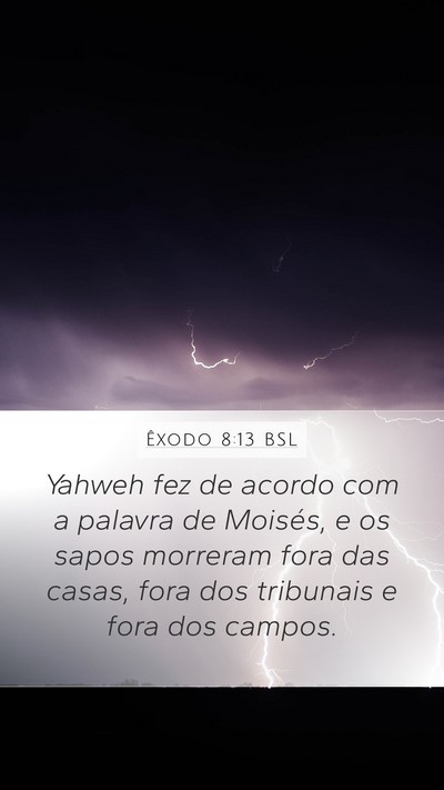 Êxodo 8:13 BSL Mobile Phone Wallpaper - Yahweh fez de acordo com a palavra de Moisés, e - Mobile Bible Verse Wallpaper